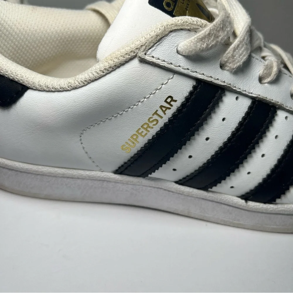 Adidas Superstar Originals Core White Black Low Leather Skateboard Gold Men's 6